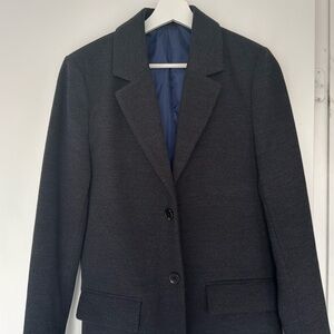 Grey Slim Fit Wool Blend Longline Coat XS